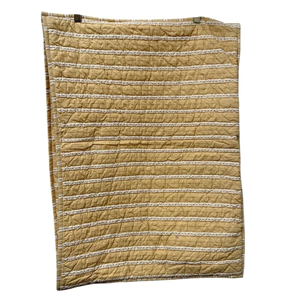 Restoration Hardware Quilted Pillow Sham Yellow Paisley Standard Pillowcase RefA